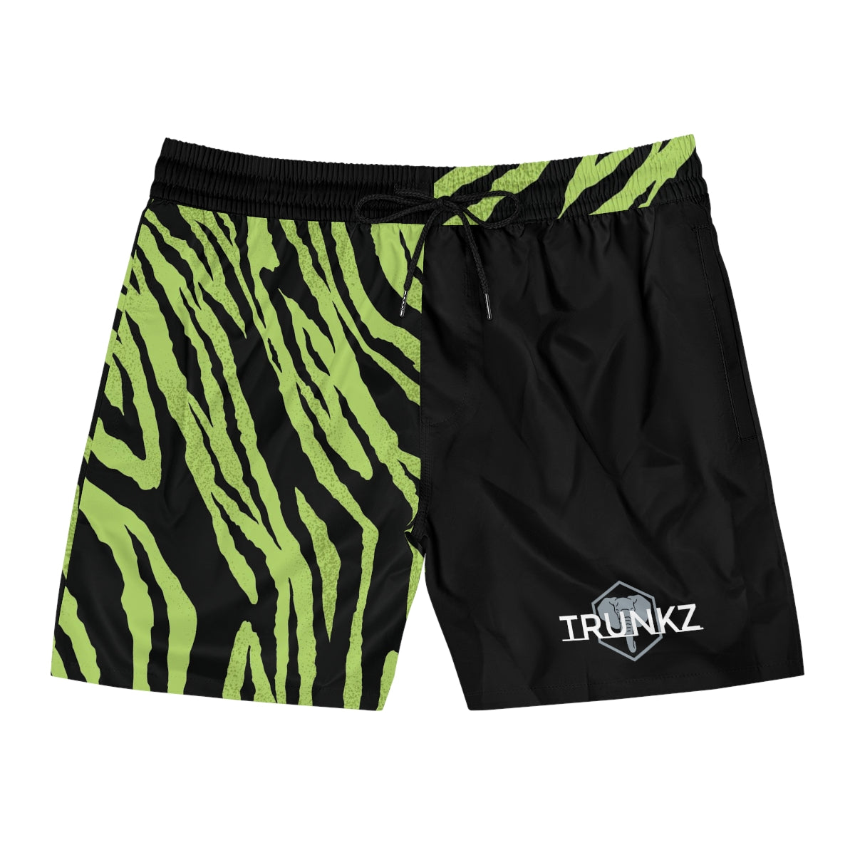 Men's 5" Lined Green Tiger Trunkz