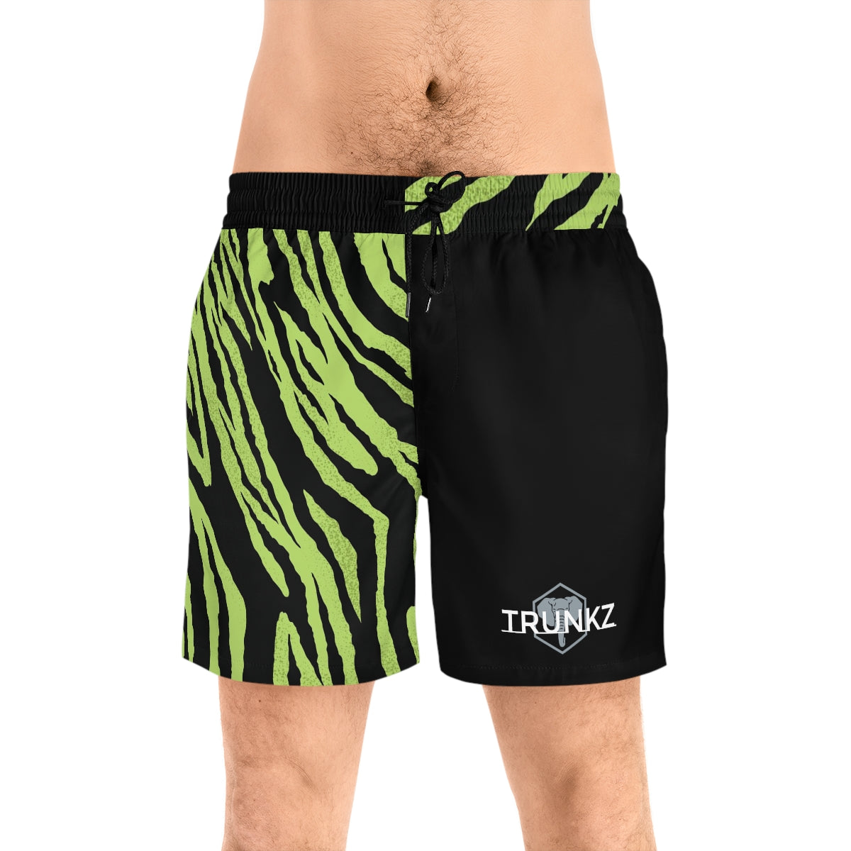 Men's 5" Lined Green Tiger Trunkz