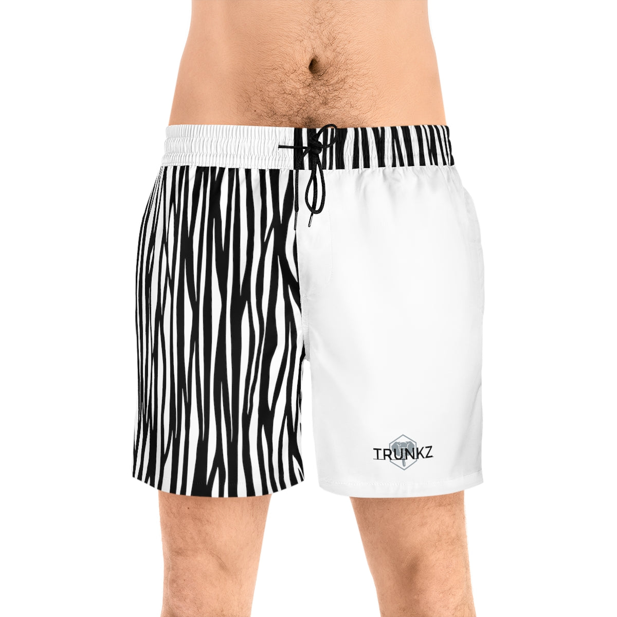 Men's 5" Lined Zebra Trunkz, White