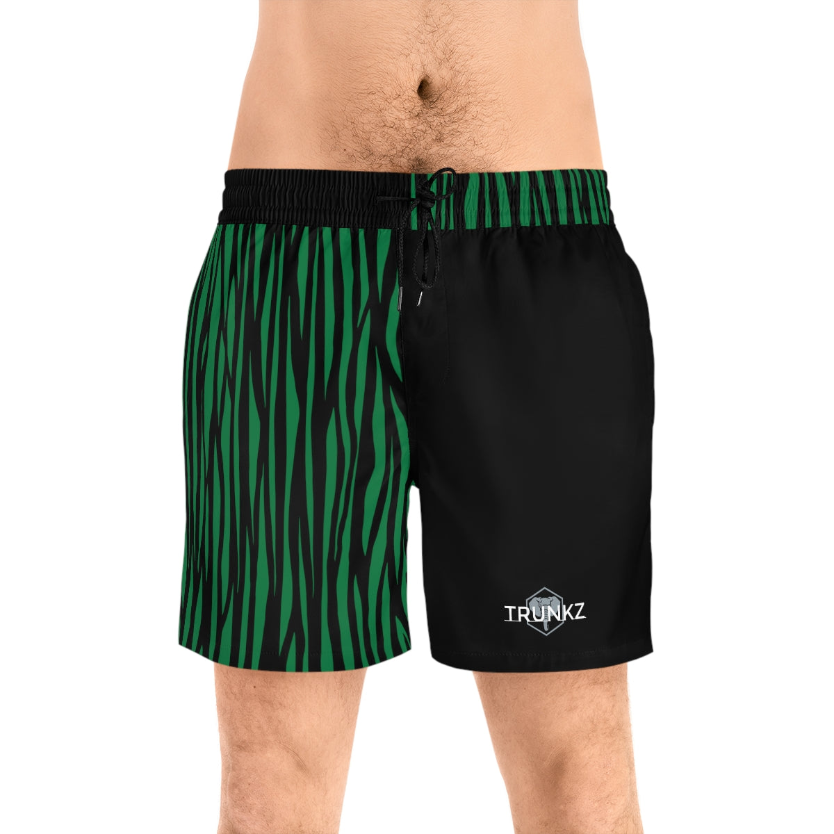 Men's 5" Lined Zebra Trunkz, Green