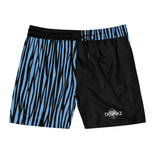 Men's 5" Lined Zebra Trunkz, Light Blue