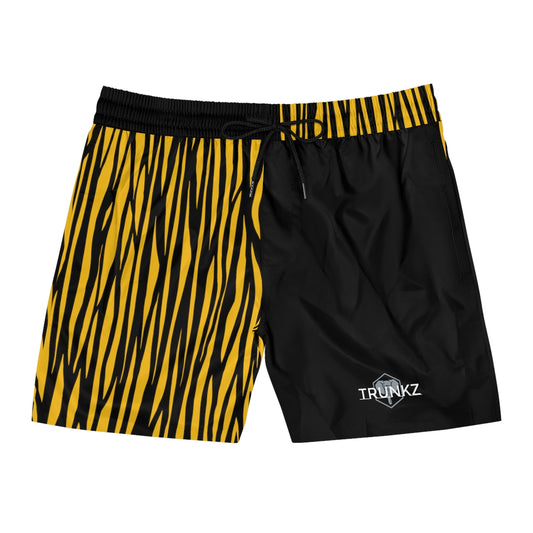 Men's 5" Lined Zebra Trunkz, Yellow