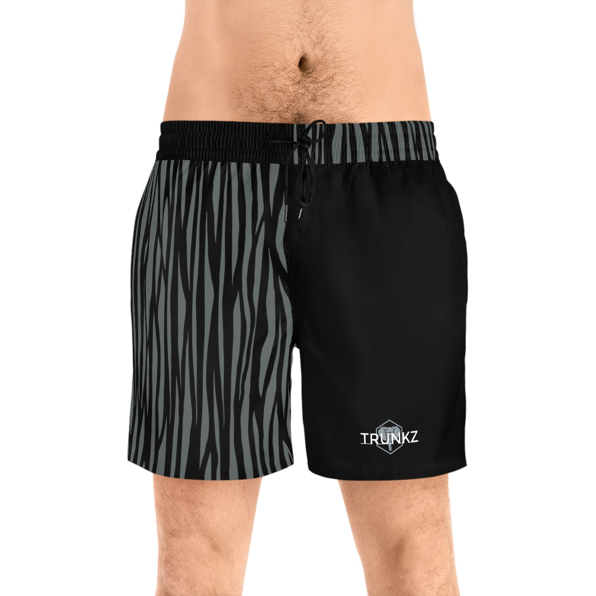 Men's 5" Lined Zebra Trunkz, Grey