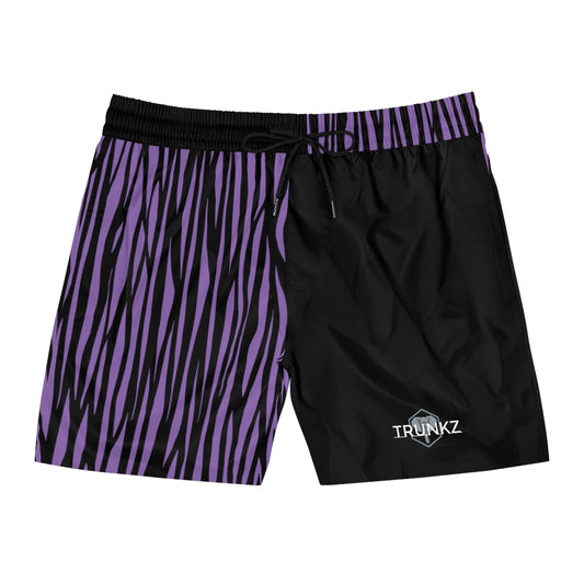 Men's 5" Lined Zebra Trunkz, Purple