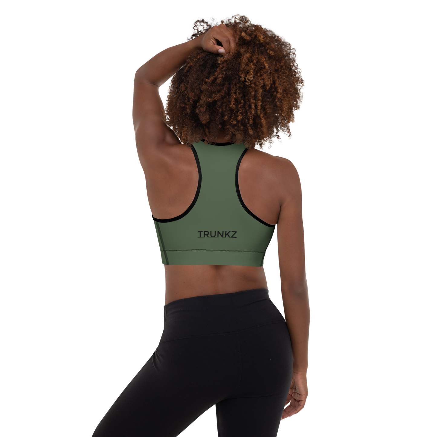 Trunkz Padded Sports Bra, Army Green