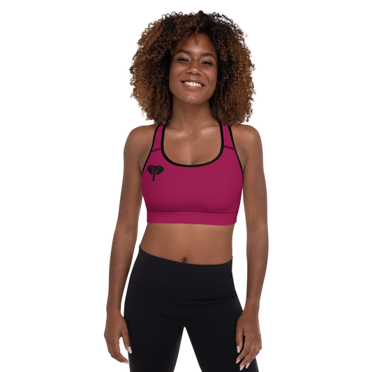 Trunkz Padded Sports Bra, Burgundy