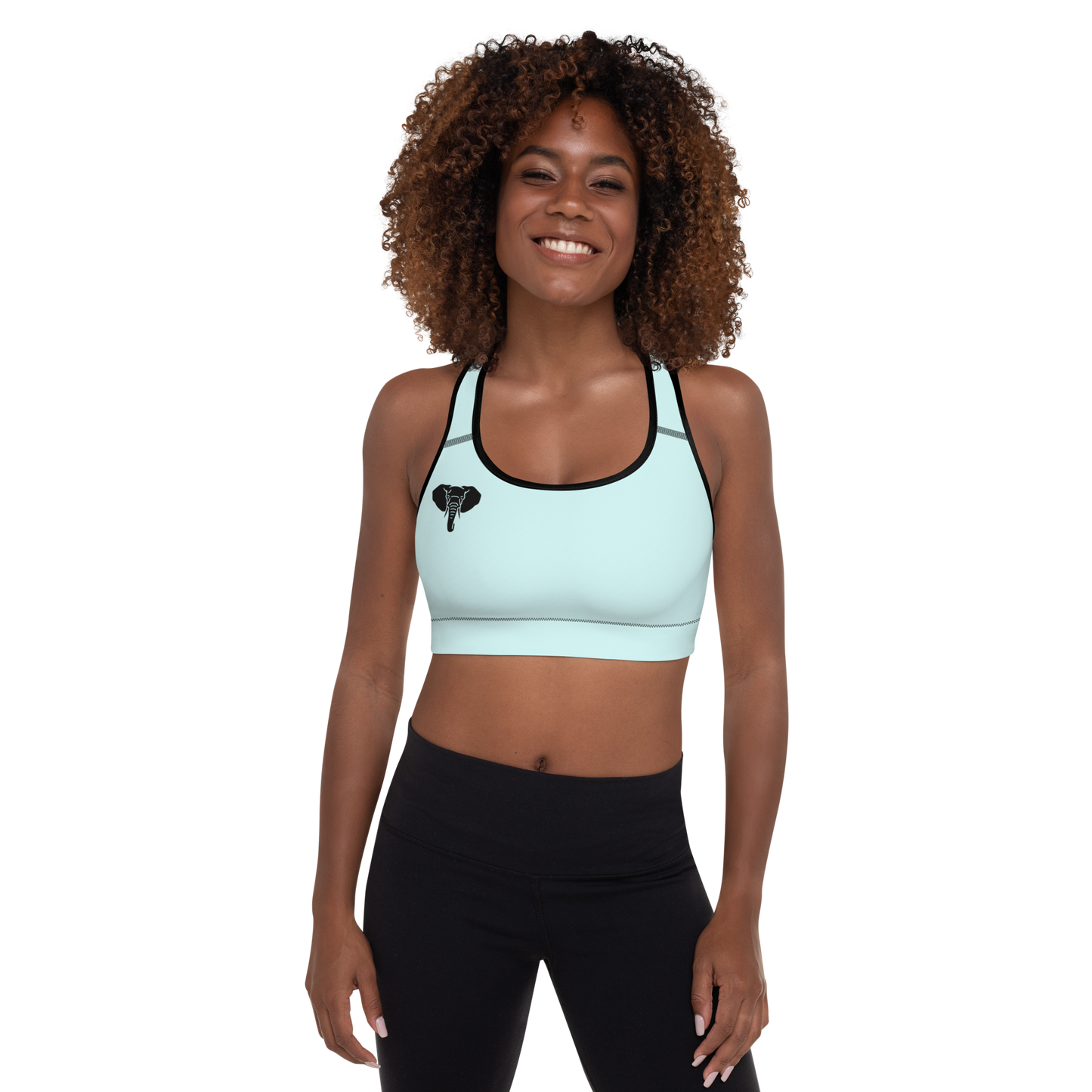 Trunkz Padded Sports Bra, Light Cyan