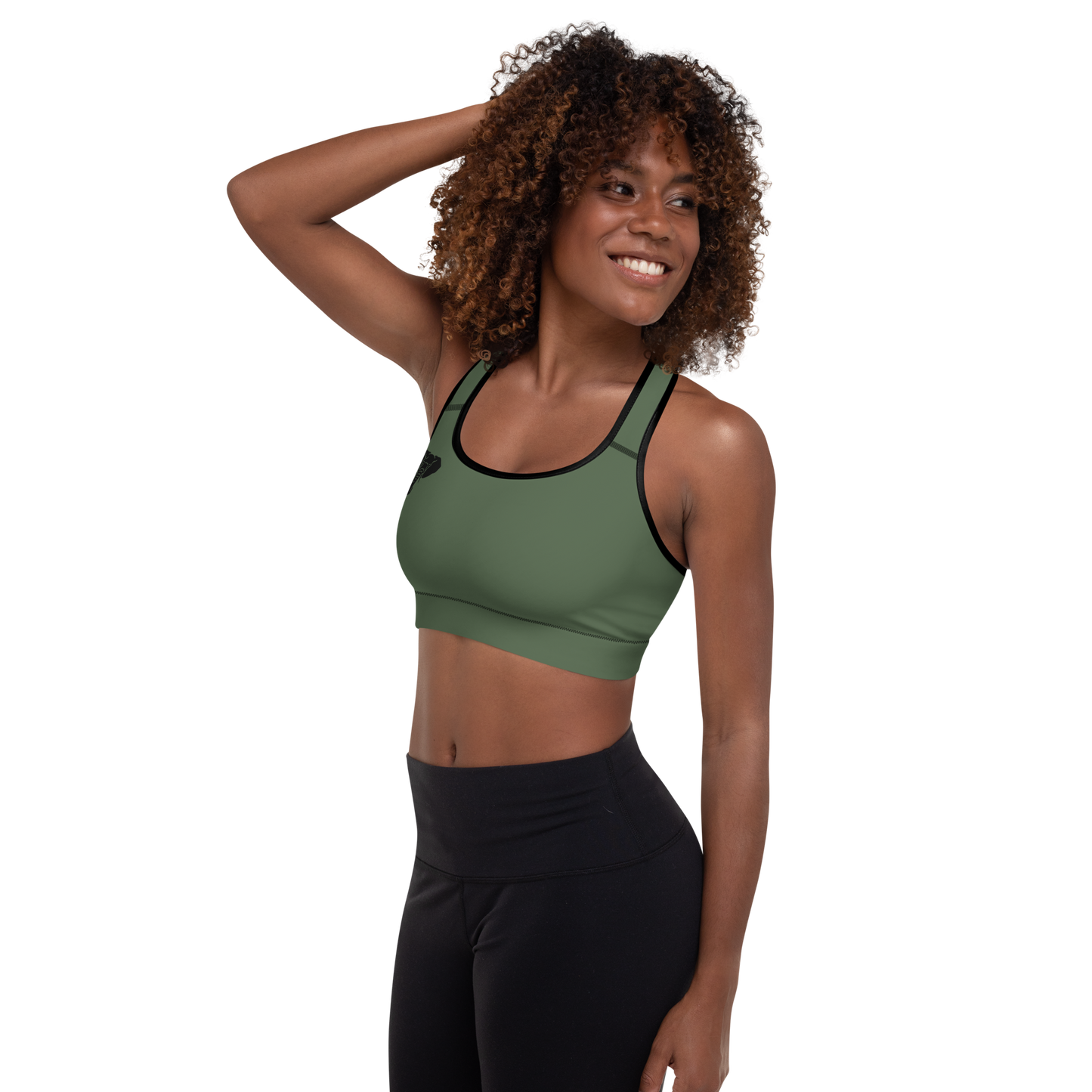 Trunkz Padded Sports Bra, Army Green