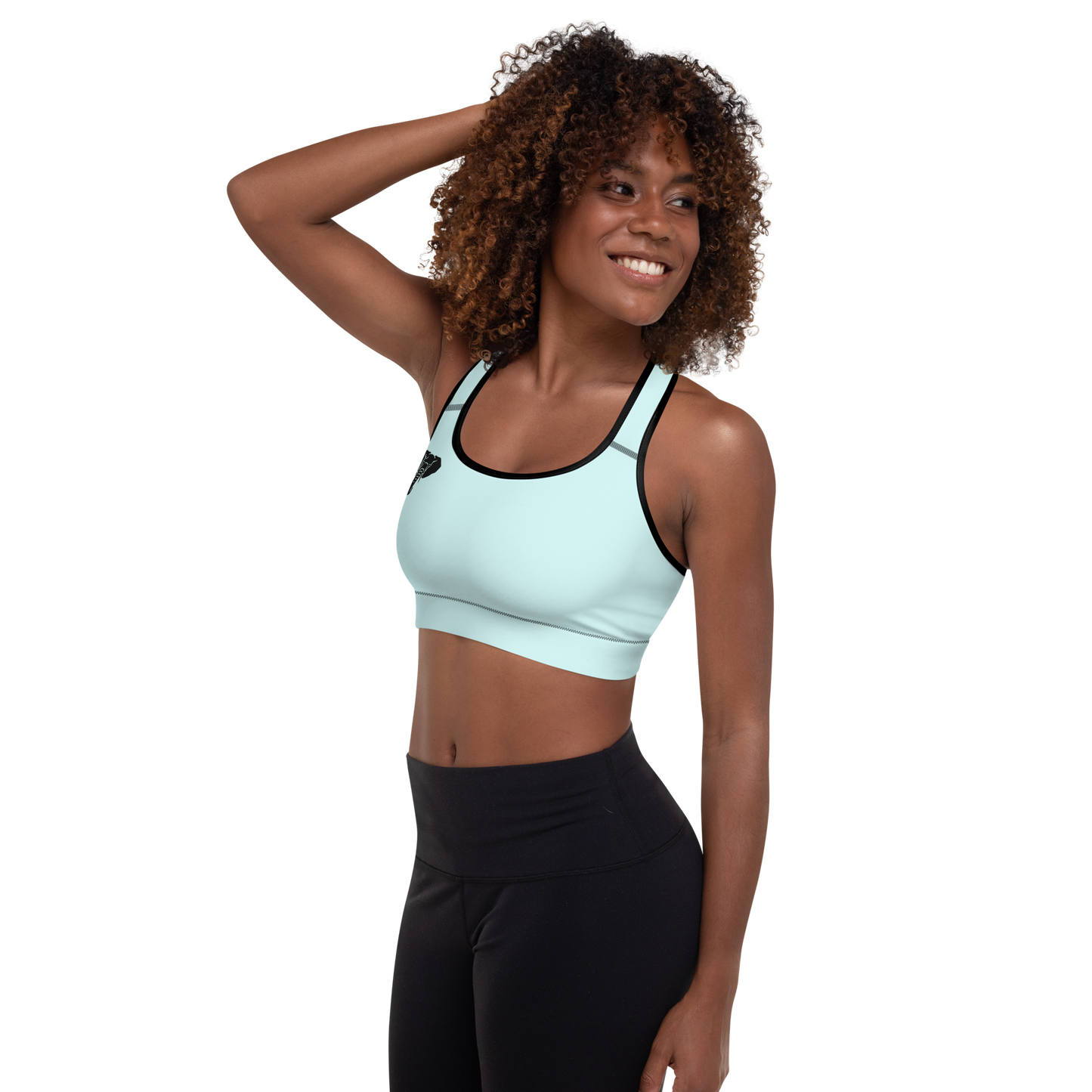 Trunkz Padded Sports Bra, Light Cyan