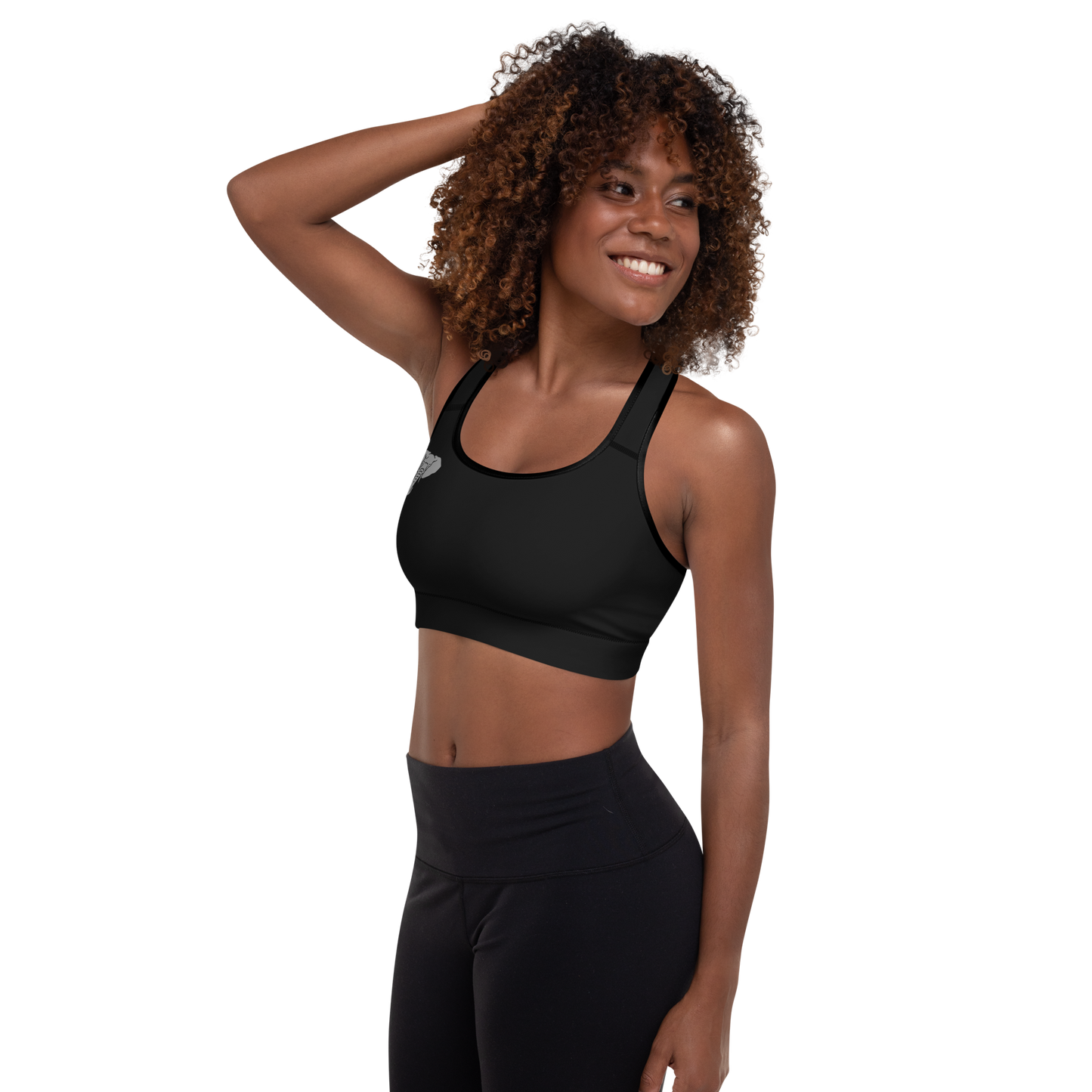 Trunkz Padded Sports Bra, Black