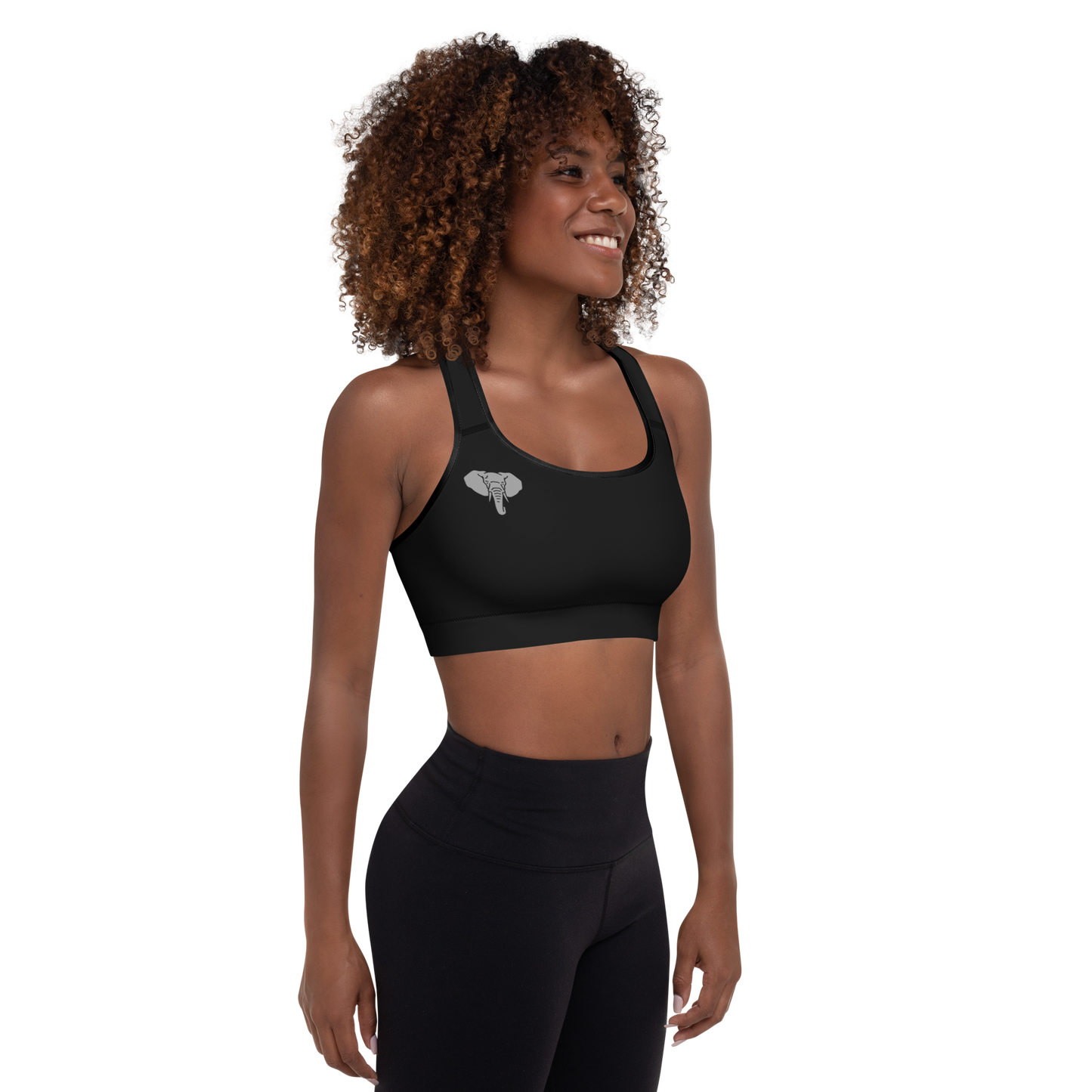 Trunkz Padded Sports Bra, Black