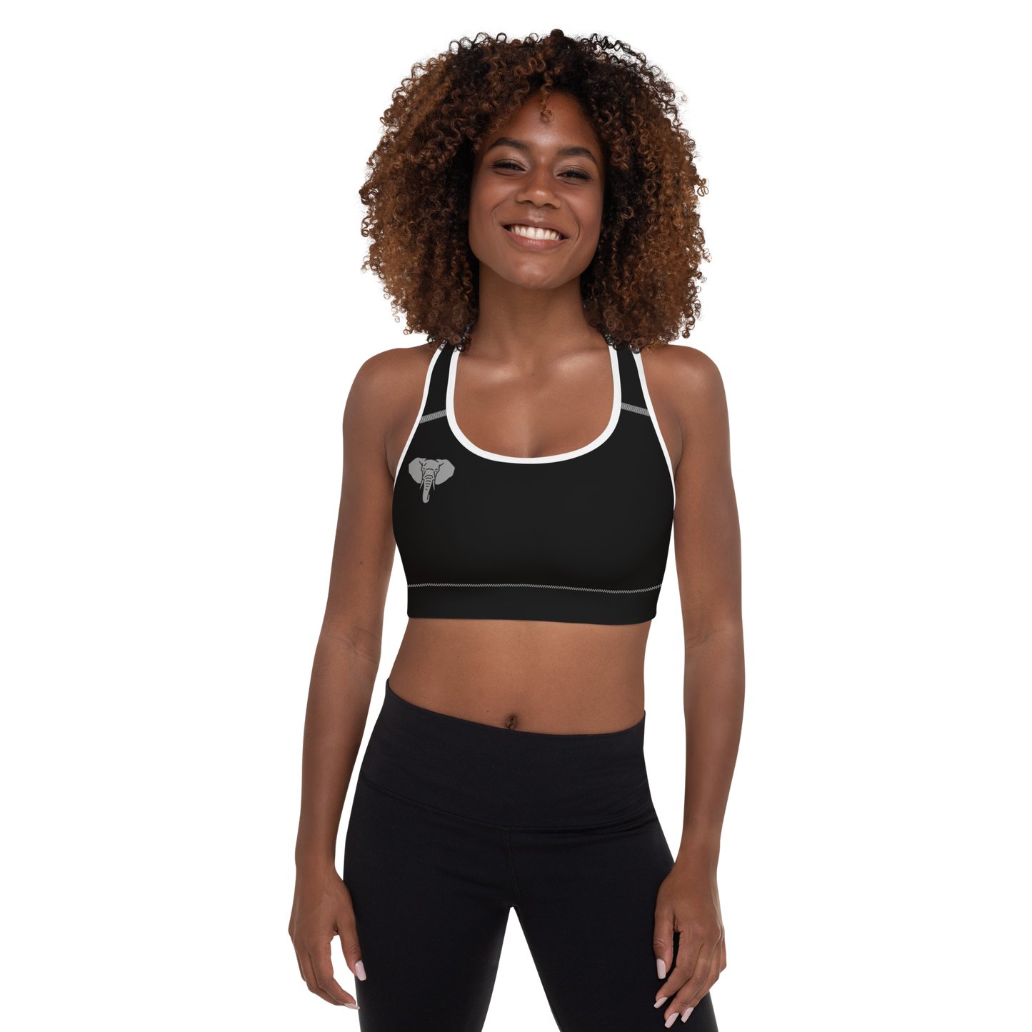 Trunkz Padded Sports Bra, Black