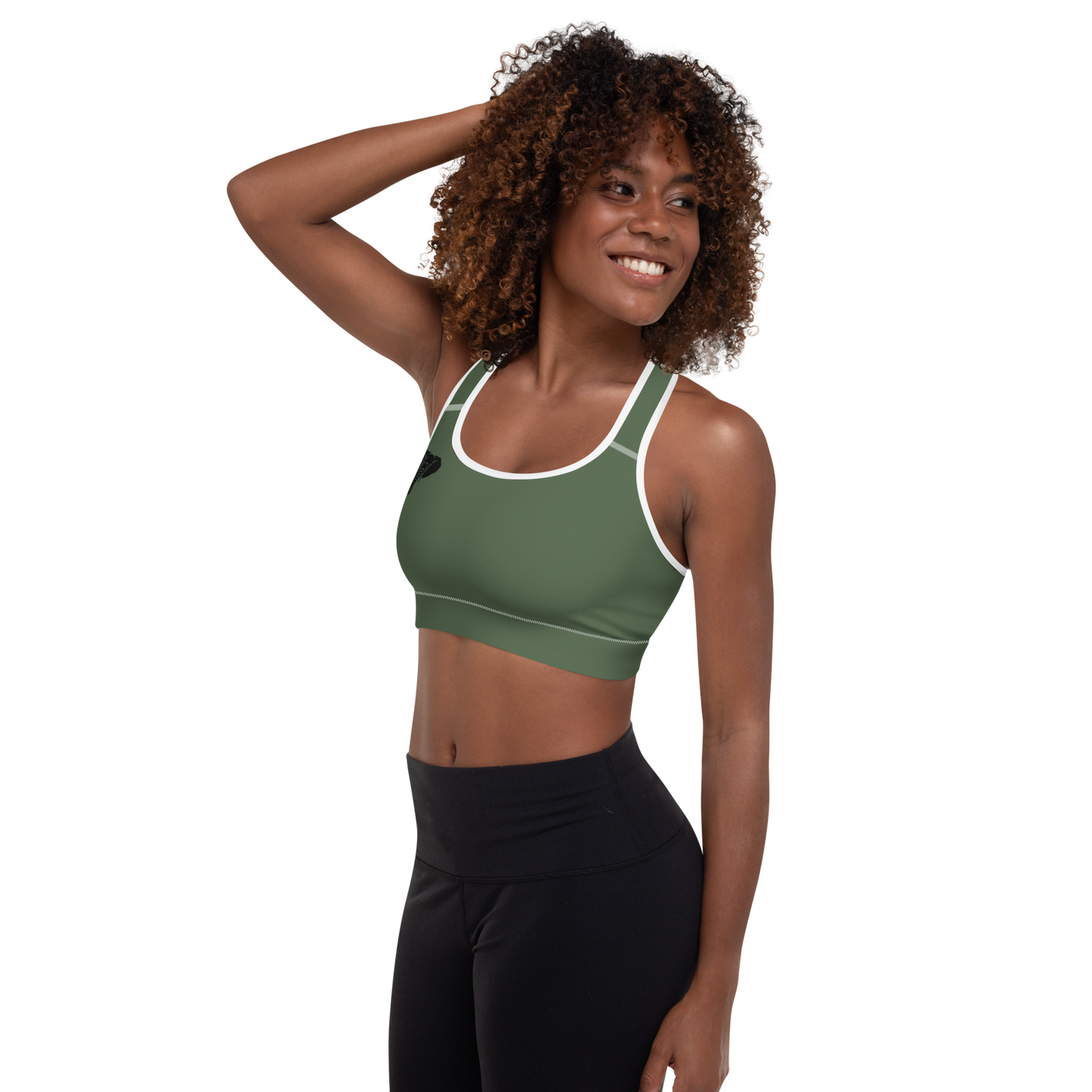 Trunkz Padded Sports Bra, Army Green