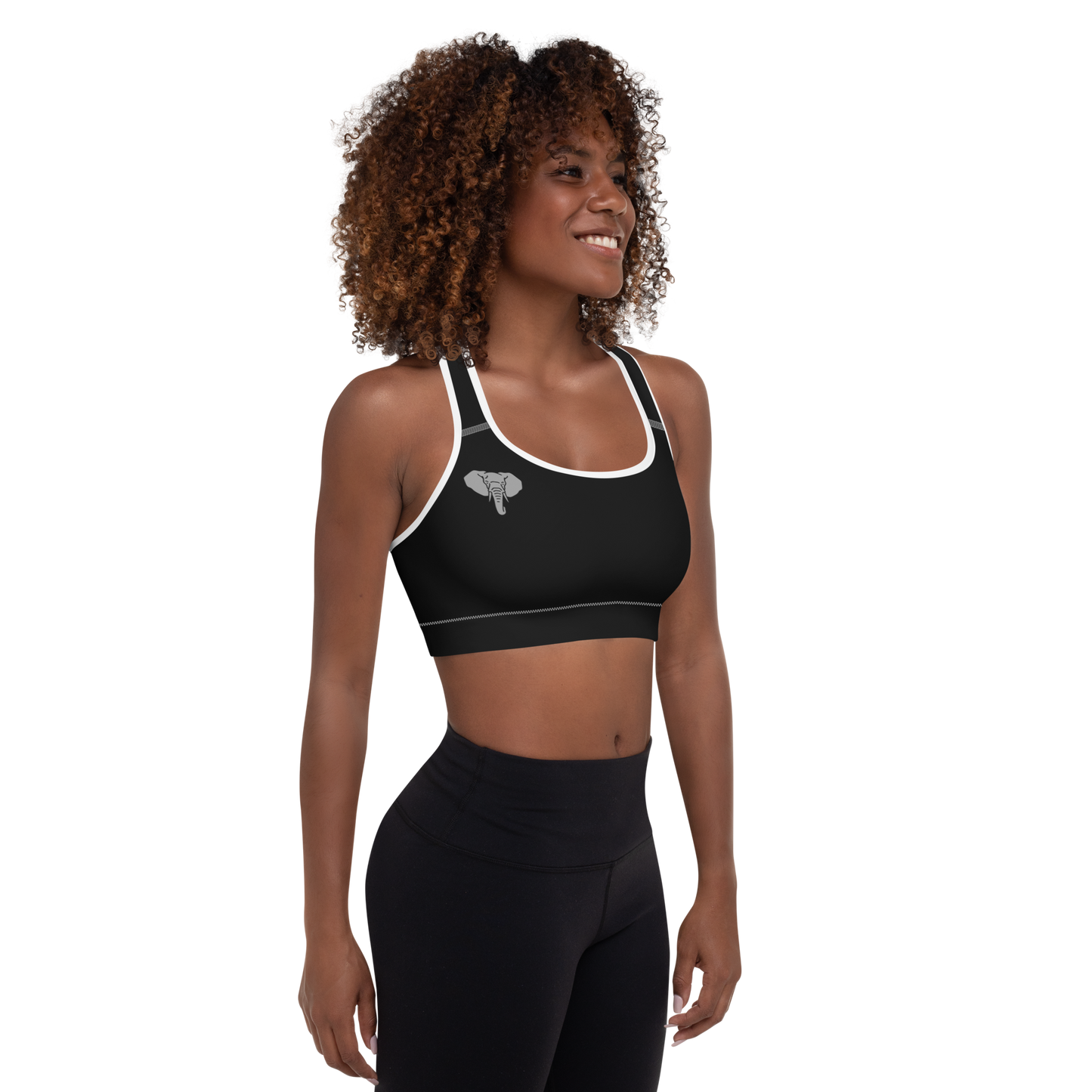 Trunkz Padded Sports Bra, Black