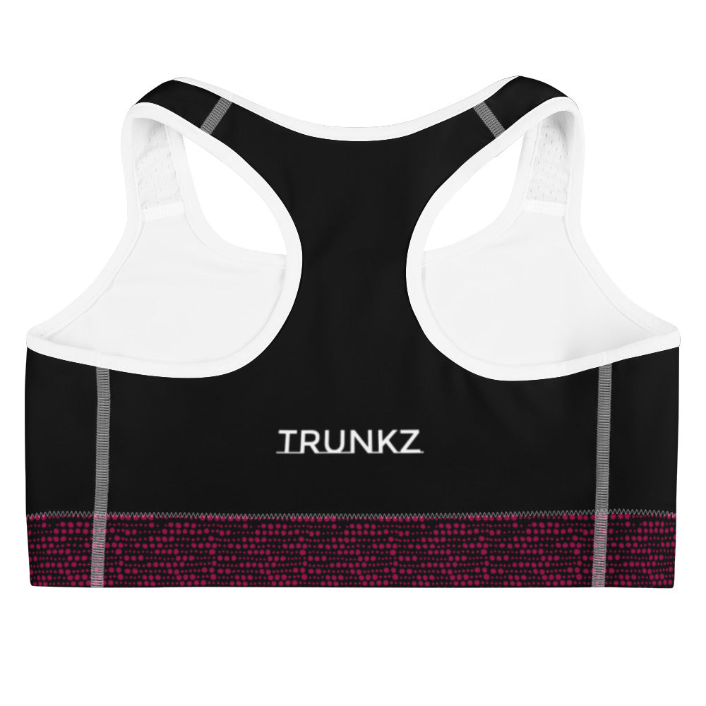 Trunkz Dotted Sports Bra, Burgundy