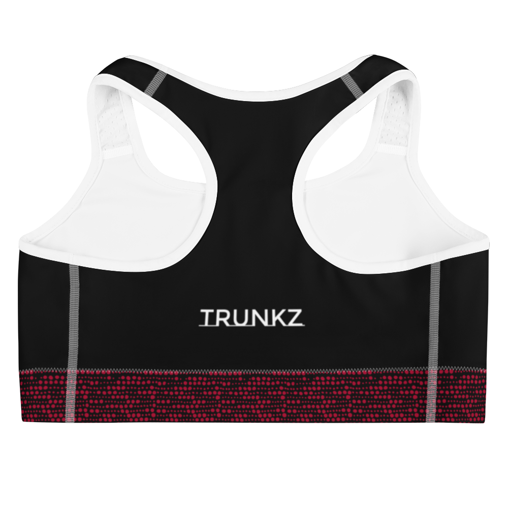 Women's Dotted Sports Bra, Carmine