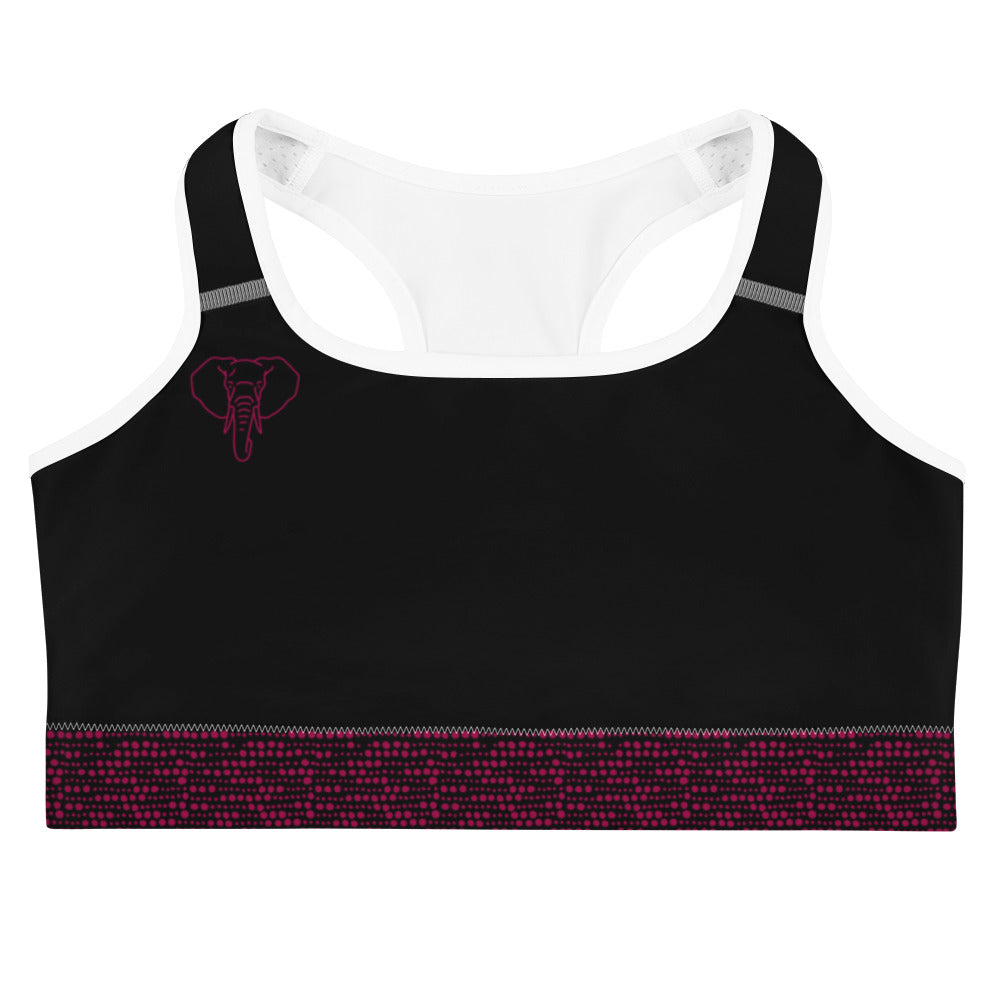 Trunkz Dotted Sports Bra, Burgundy