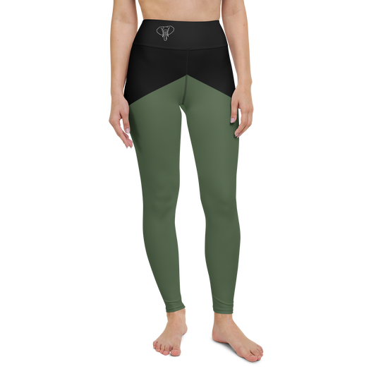 Trunkz High Waisted Split Leggings, Army Green