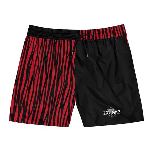 Men's 5" Lined Zebra Trunkz, Red